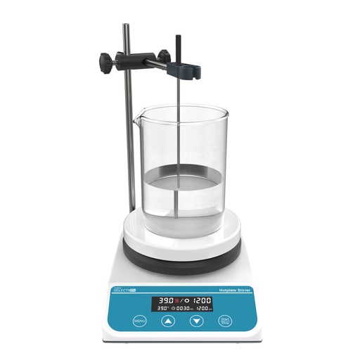 [20173] Agitador magnetico con calefaccion 2 lts. Modelo HS5Pro. Incluye sonda PT1000, varilla agitadora magnetica y soporte.